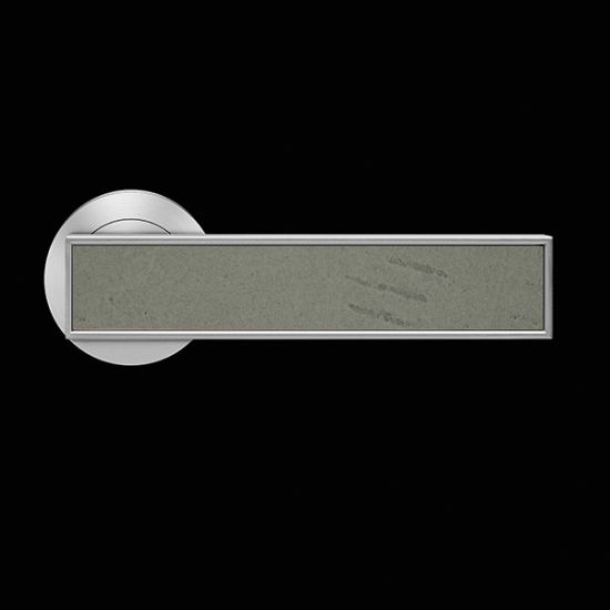 Karcher Design Torino R53 Door Handle on a Round Rose - Satin Nickel