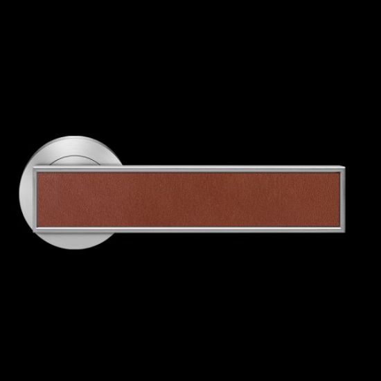 Karcher Design Torino R53 Door Handle on a Round Rose - Satin Nickel