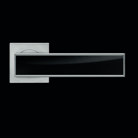 Karcher Design Torino R53Q Door Handle on a Square Rose - Satin Nickel