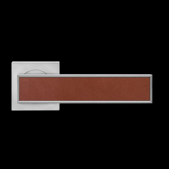 Karcher Design Torino R53Q Door Handle on a Square Rose - Satin Nickel