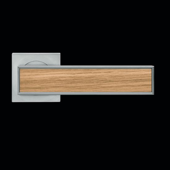 Karcher Design Torino R53Q Door Handle on a Square Rose - Satin Nickel