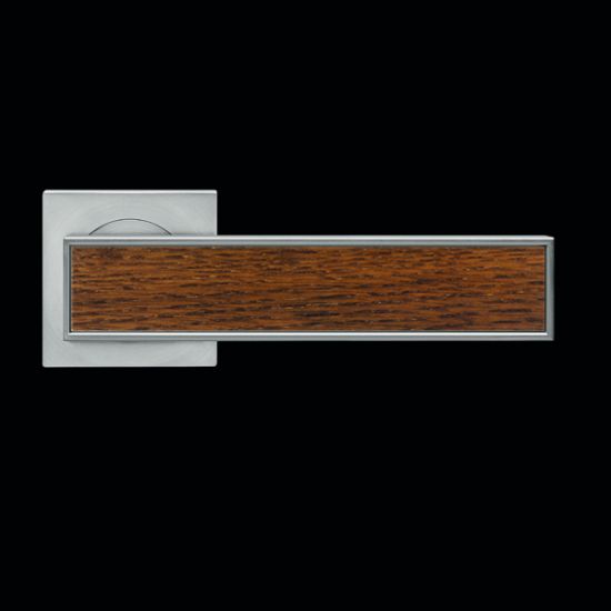 Karcher Design Torino R53Q Door Handle on a Square Rose - Satin Nickel