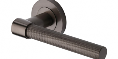 Knurled Door Handles on Round Rose 