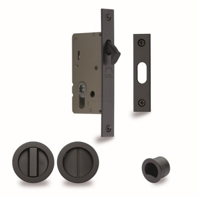 Sliding Door Lock with Round Privacy Turns