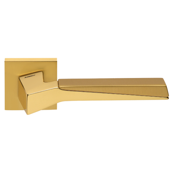 Mandelli Cubic Door Handle on a Rose