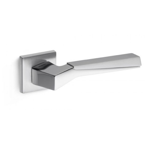 Mandelli Cubic Door Handle on a Rose