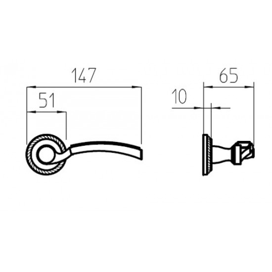 Mandelli Style Door Handle on a Rose