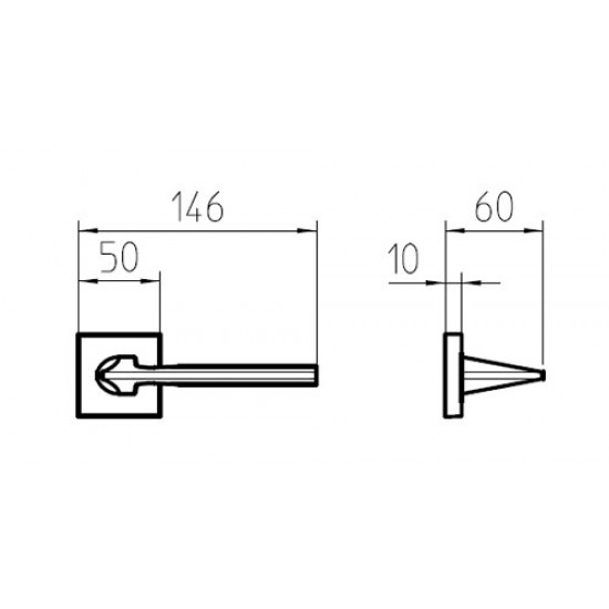 Mandelli Kiri Door Handle on a Rose