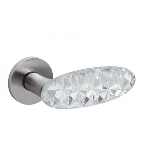 Olivari Crystal Diamond Door Handle on a Round Rose 