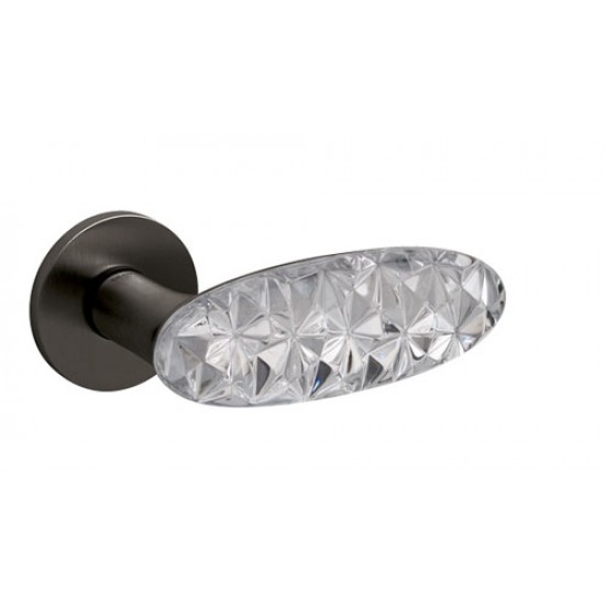 Olivari Crystal Diamond Door Handle on a Round Rose 