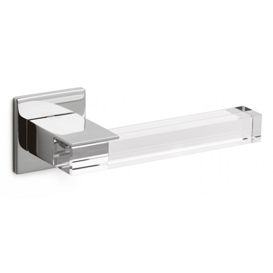 Olivari Ice Cube Glass Door Handle on a Square Rose