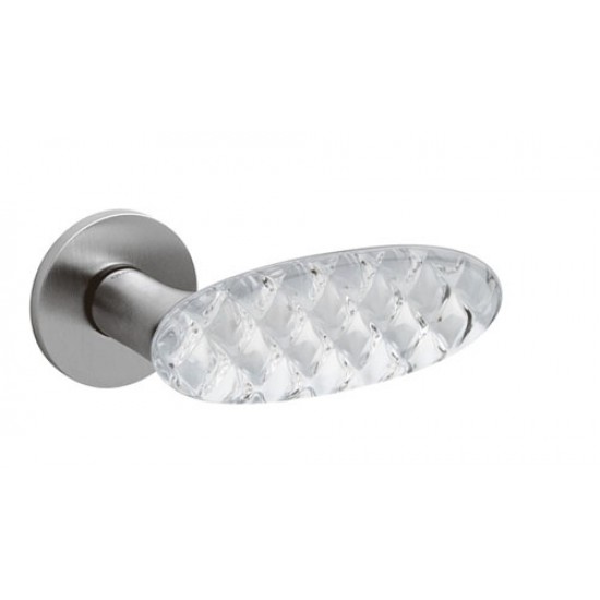 Olivari Crystal Royal Door Handle on a Round Rose 