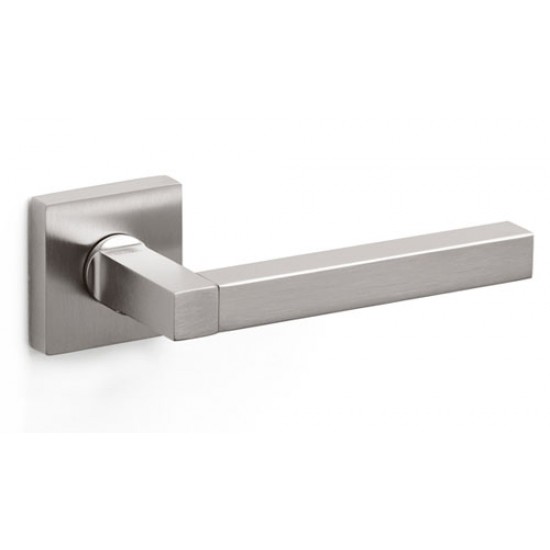 Olivari Time Q Door Handle on a Square Rose