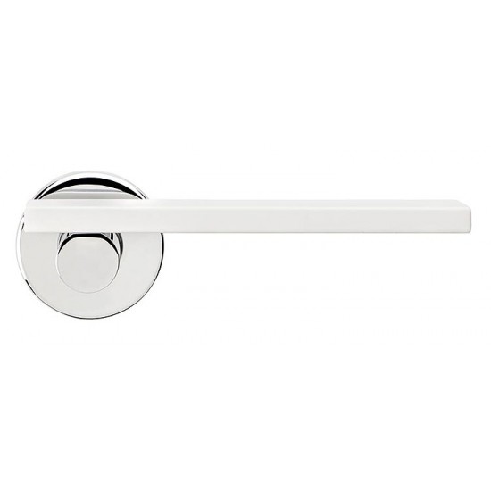 Minima Lever Handle on Round Rose by DND Martinelli