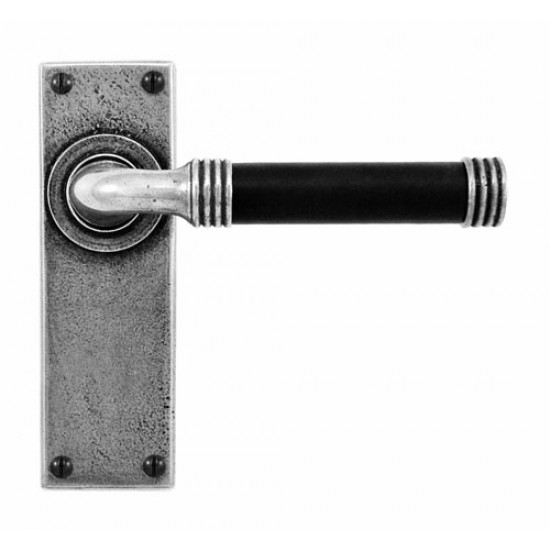 Finesse Design Jarrow Range Latch Door Handle on a Back Plate in Pewter