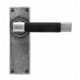 Finesse Design Jedburgh Range Latch Door Handle on a Back Plate in Pewter