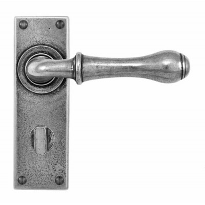 Finesse Design Derwent Range Bathroom Door Handle on a Back Plate in Pewter