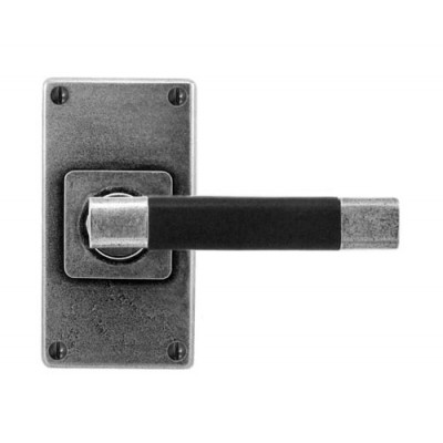 Finesse Design Jedburgh Range Latch Door Handle on a Short Back Plate in Pewter