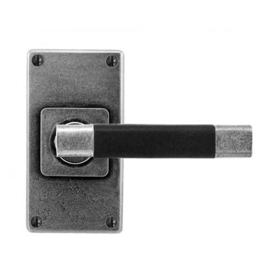 Finesse Design Jedburgh Range Latch Door Handle on a Short Back Plate in Pewter