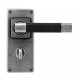 Finesse Design Jedburgh Range Bathroom Door Handle on a Back Plate in Pewter