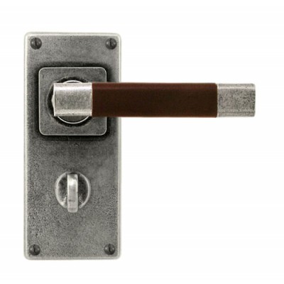 Finesse Design Jedburgh Range Bathroom Door Handle on a Back Plate in Pewter