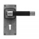 Finesse Design Jedburgh Range Lock Door Handle on a Back Plate in Pewter