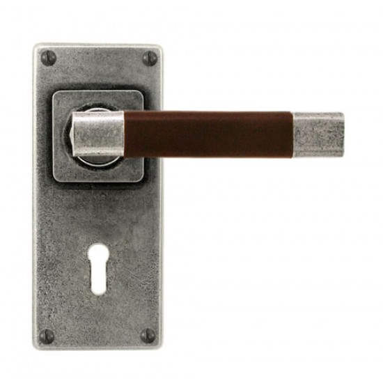 Finesse Design Jedburgh Range Lock Door Handle on a Back Plate in Pewter