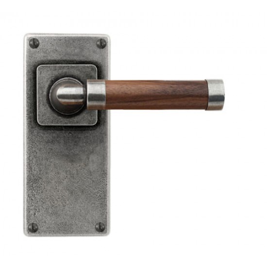 Finesse Design Milton Range Latch Door Handle on a Back Plate in Pewter