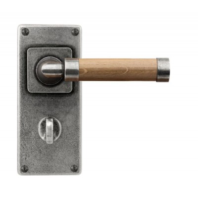 Finesse Design Milton Range Bathroom Door Handle on a Back Plate in Pewter