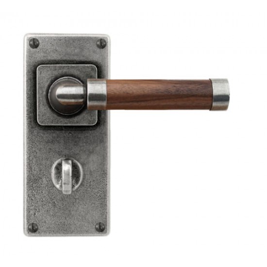 Finesse Design Milton Range Bathroom Door Handle on a Back Plate in Pewter