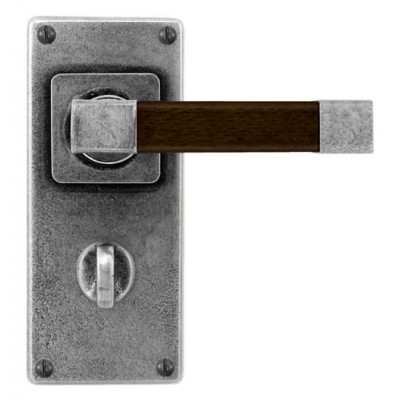 Finesse Design Eden Range Bathroom Door Handle on a Back Plate in Pewter