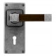 Finesse Design Eden Range Lock Door Handle on a Back Plate in Pewter