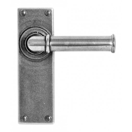 Finesse Design Wexford Range Latch Door Handle on a Back Plate in Pewter