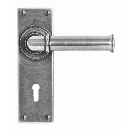 Finesse Design Wexford Range Door Handle on a Back Plate Lock set in Pewter