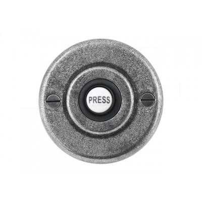 Finesse Design Round Bell Push in Pewter