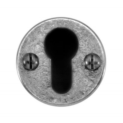 Finesse Design Round Euro Keyhole Escutcheon in Pewter