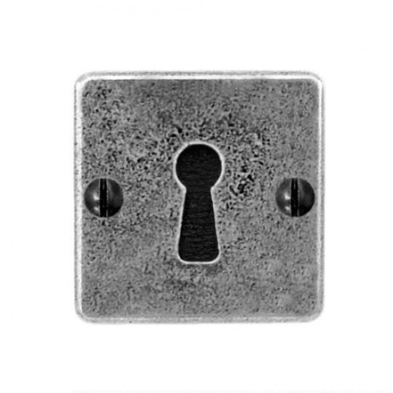 Finesse Design Square Keyhole Escutcheon (Jesmond) in Pewter