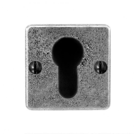 Finesse Design Square Euro Keyhole Escutcheon (Jesmond) in Pewter