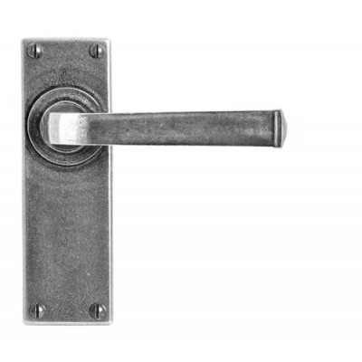 Finesse Design Allendale Range Latch Door Handle on a Back Plate in Pewter