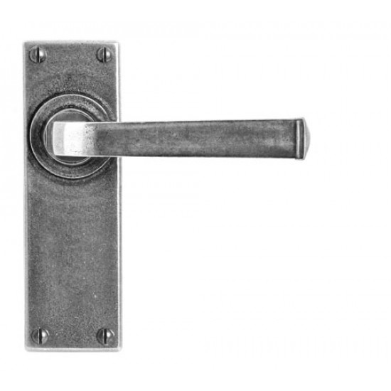 Finesse Design Allendale Range Latch Door Handle on a Back Plate in Pewter