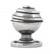 Finesse Design Swirl Range Door Knob on a Round Rose in Pewter