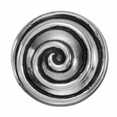 Finesse Design Swirl Range Door Knob on a Round Rose in Pewter