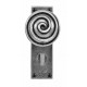 Finesse Design Swirl Range Door Knob on a Bathroom Back Plate in Pewter