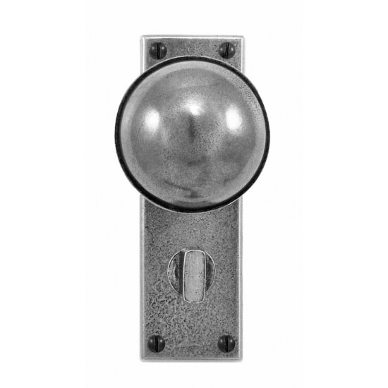 Finesse Design Beamish Range Door Knob on a Bathroom Back Plate in Pewter