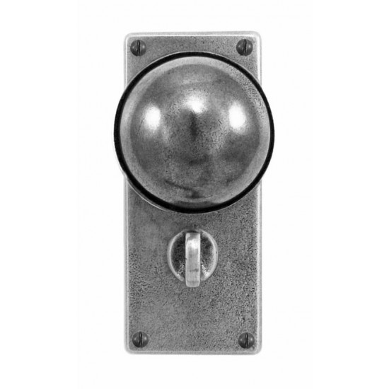 Finesse Design Beamish Range Door Knob on a Jesmond Bathroom Back Plate in Pewter