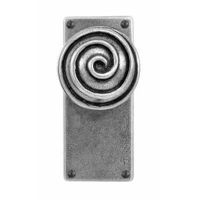 Finesse Design Swirl Range Door Knob on a Jesmond Back Plate in Pewter