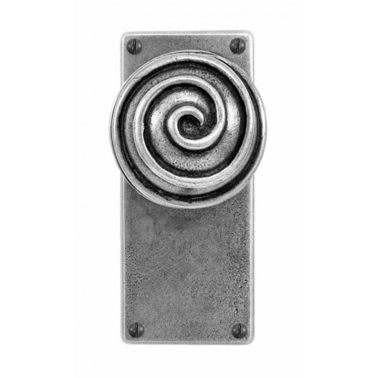 Finesse Design Swirl Range Door Knob on a Jesmond Back Plate in Pewter