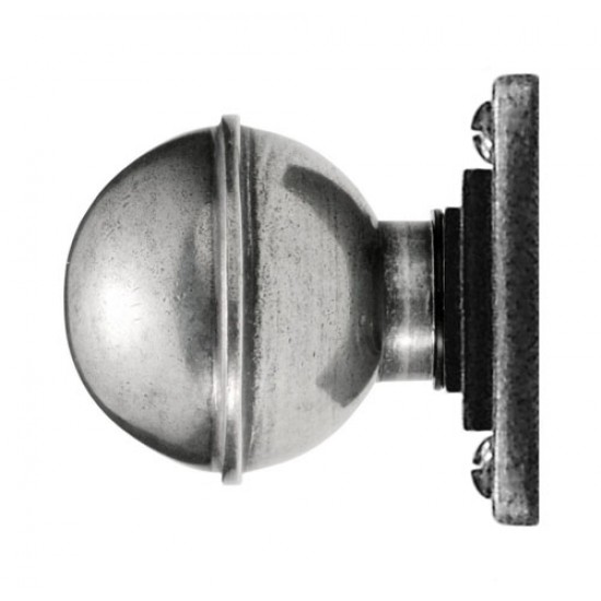 Finesse Design Pelton Range Door Knob on a Square Jesmond Rose in Pewter