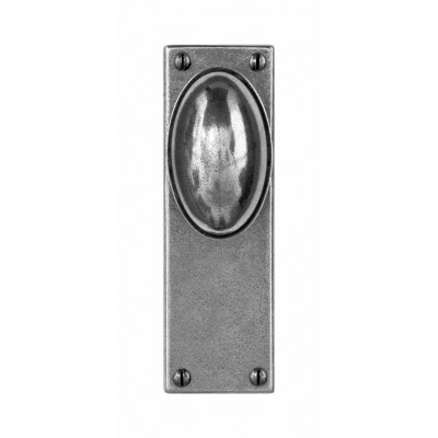 Finesse Design Lincoln Range Door Knob on a Back Plate in Pewter