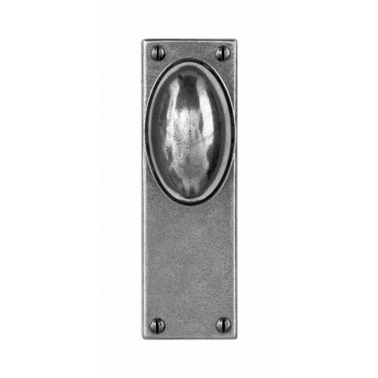 Finesse Design Lincoln Range Door Knob on a Back Plate in Pewter